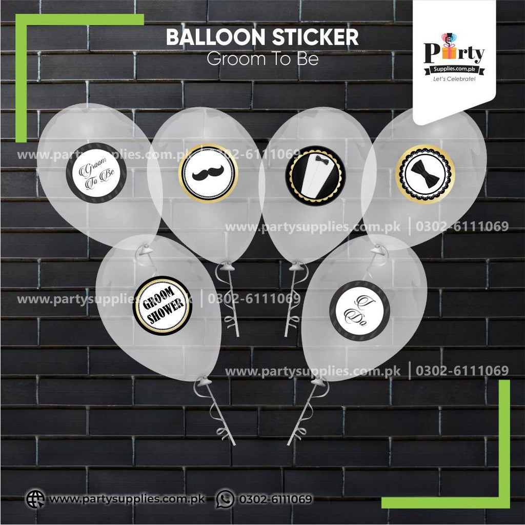 Groom Shower Transparent Balloons with Stickers – Party Decoration 
