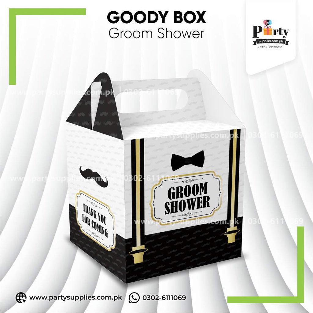 Groom Shower Favor Boxes – Elegant Goody Boxes for Celebration (Pack of 6)