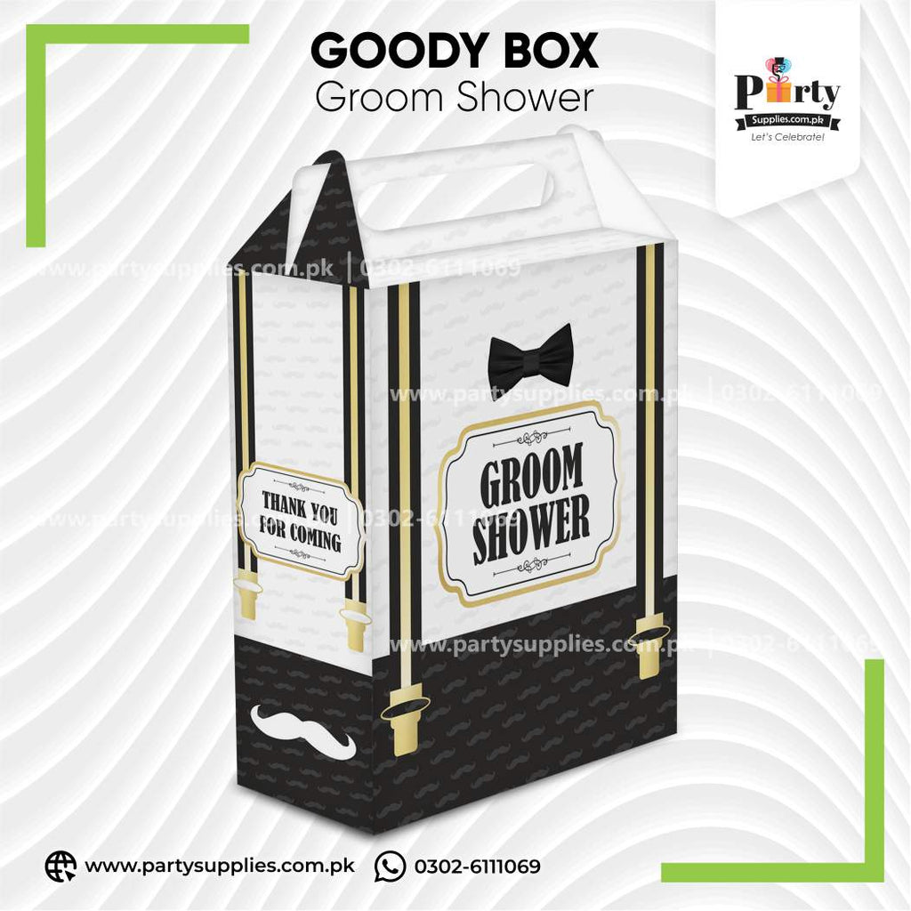Groom Shower Favor Boxes – Elegant Goody Boxes for Celebration (Pack of 6)
