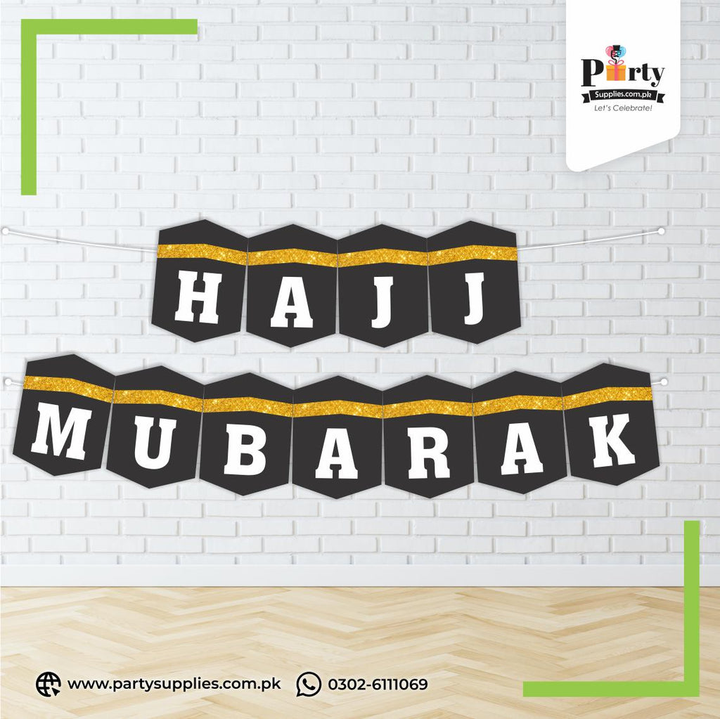 Hajj Mubarak Wall Bunting Banner in Kabba Cutouts