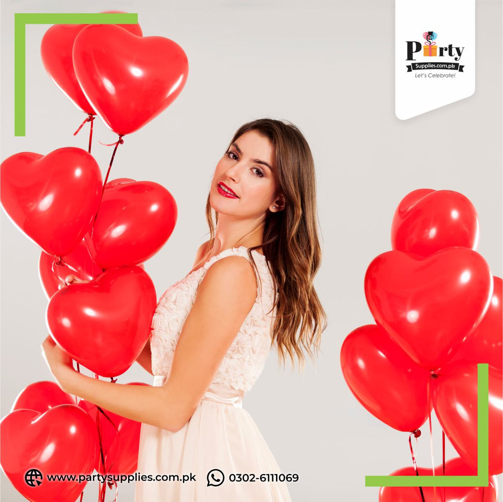 Heart Shape Latex Rubber Balloons - Romantic and Festive Party Decorations