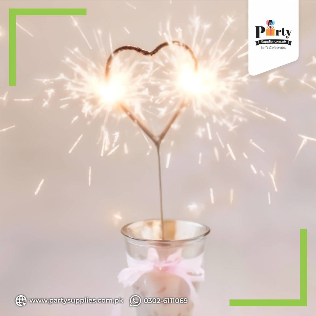 Hear shpae sparkling cake candles