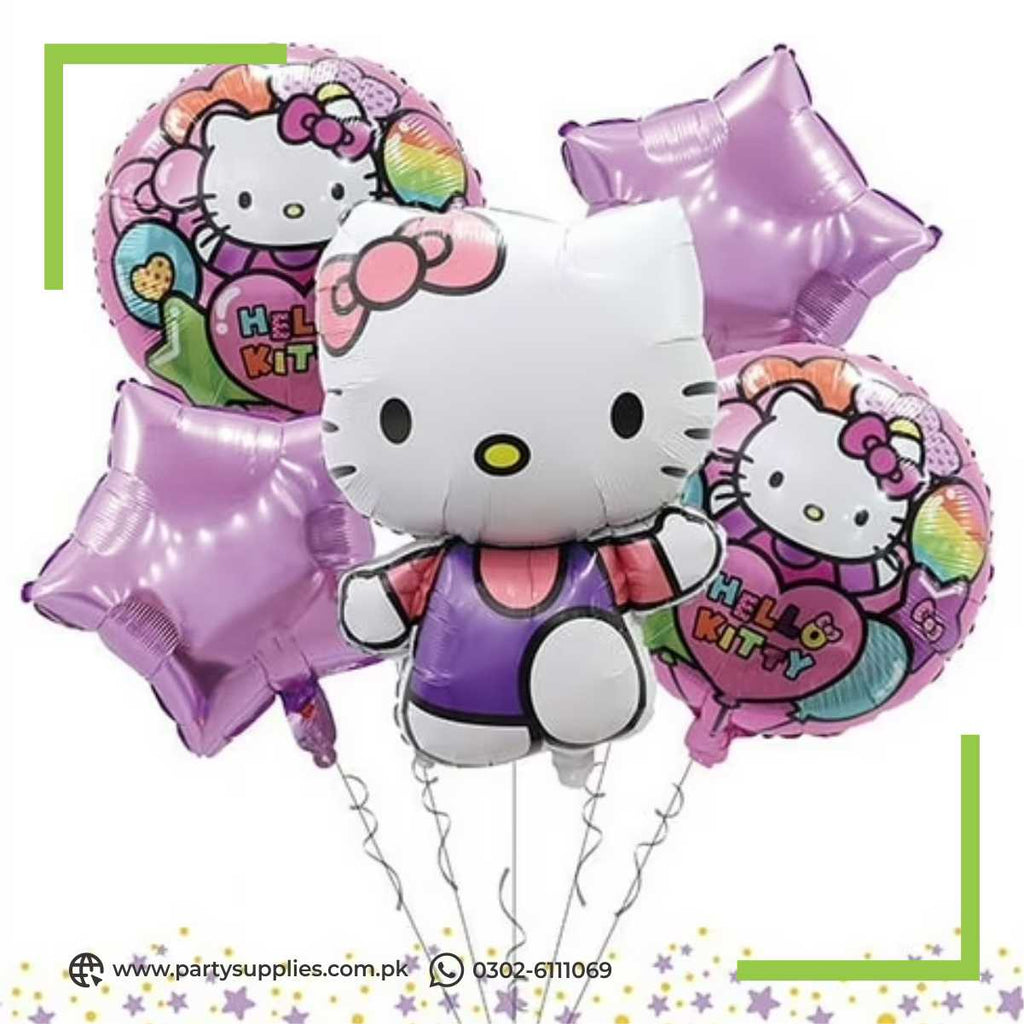 Hello Kitty Shape Birthday Party Foil Balloons Set