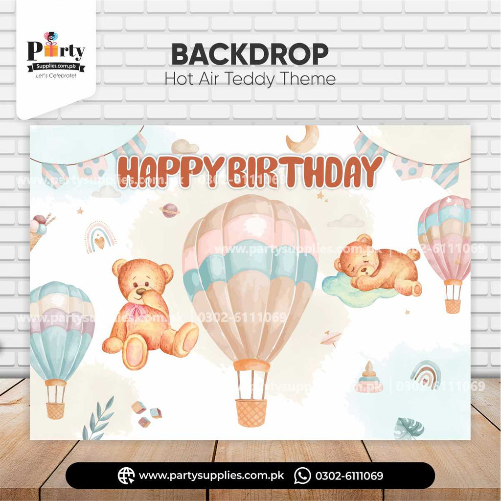 Hot Air Balloon Theme Birthday Backdrop for Wall Decorations