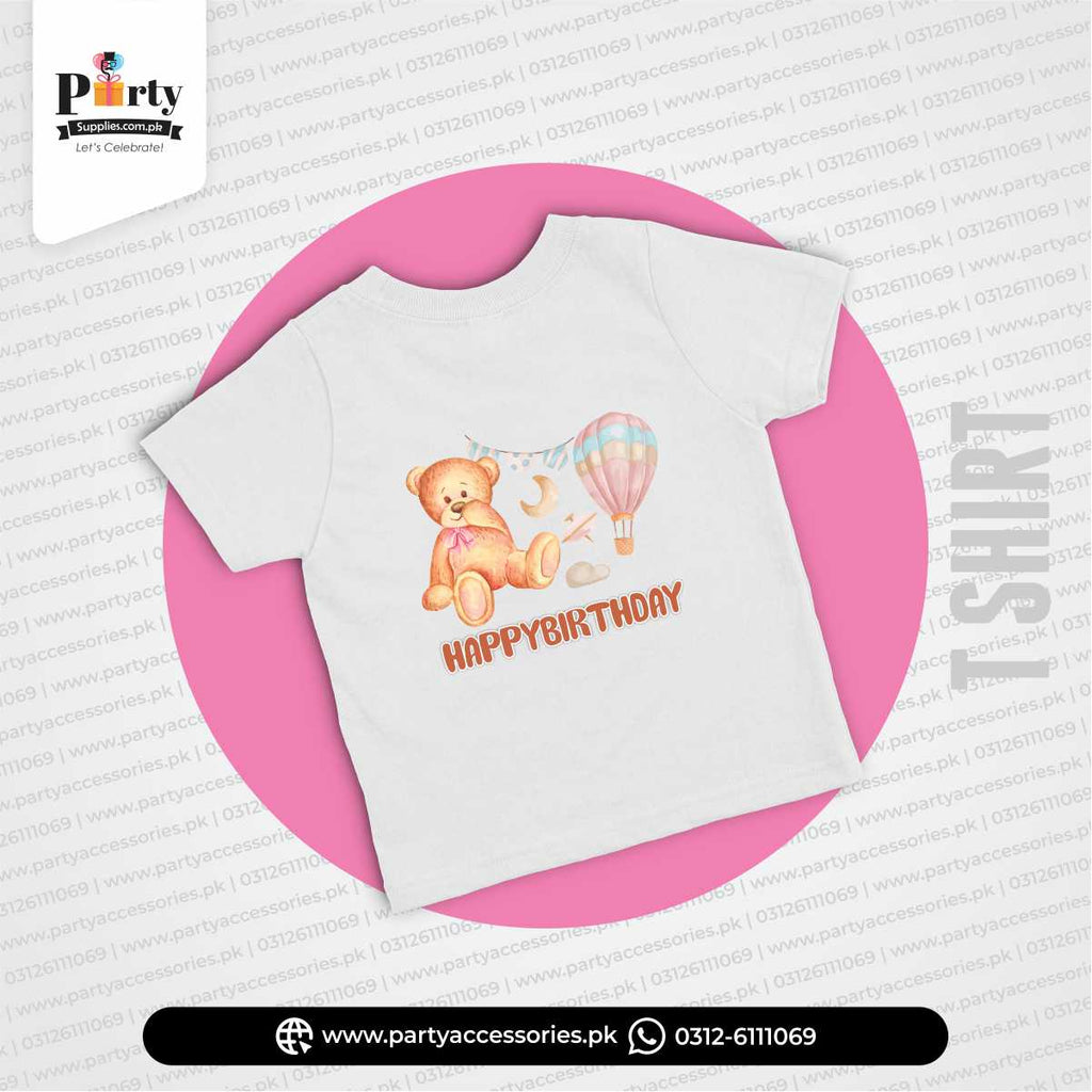 Hot Air Balloon Theme Birthday Kid's T-Shirt for Birthday Party Celebration