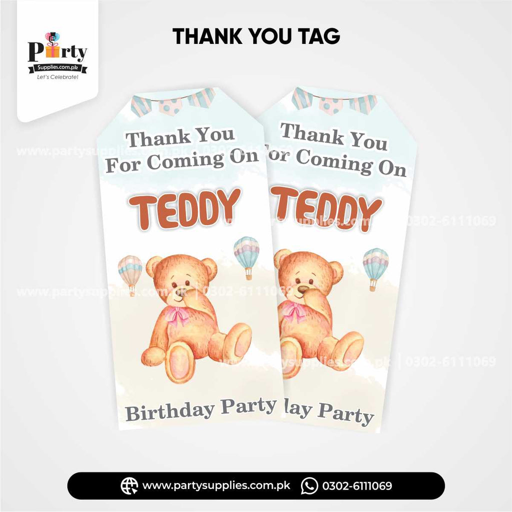Hot Air Balloon Theme Gift / Thank You Tags for Birthday Decoration