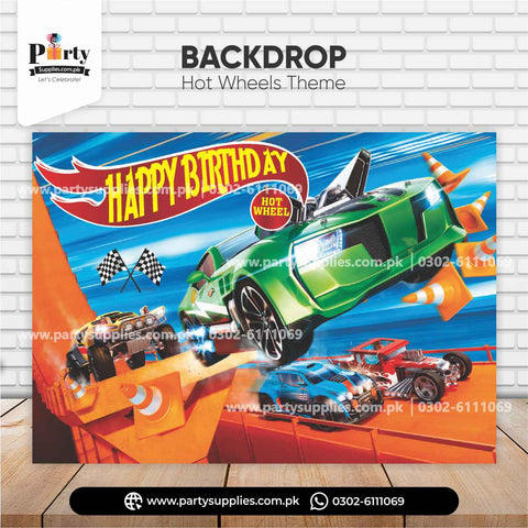 Hot Wheels Theme Wall Backdrop for Birthday Party Decorations