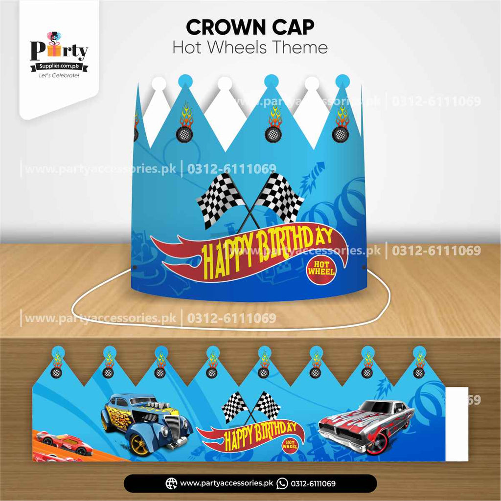 Hot Wheels Theme Birthday Crown Cap for Birthday Girls Celebration