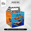 Hot Wheels Theme Handle Favor / Goody Boxes for Birthday Party Decoration 