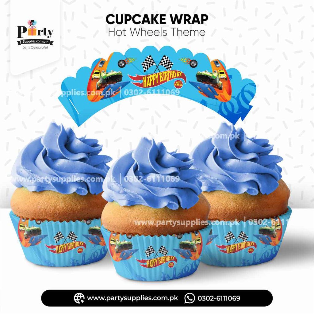 Hot Wheels Theme Cupcake Wraps 