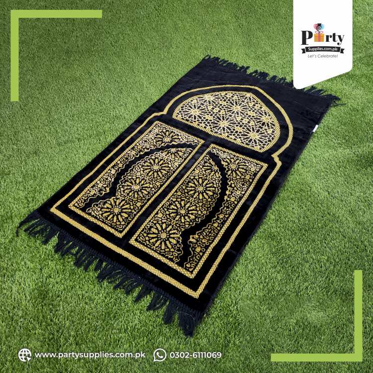Black Velvet Foam Jai Namaz | Prayer Mat