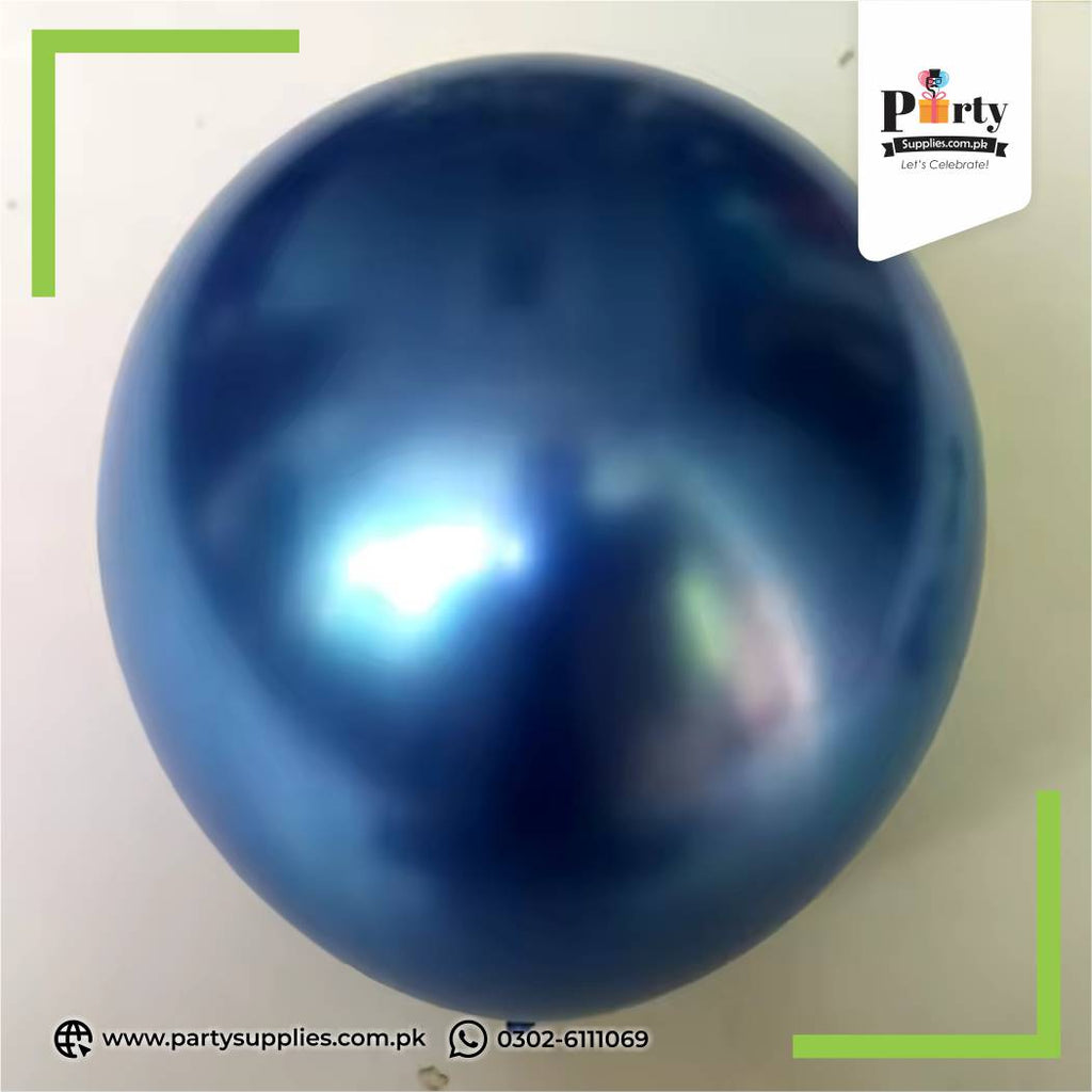 Dark Blue Large Metallic Chrome Balloons 