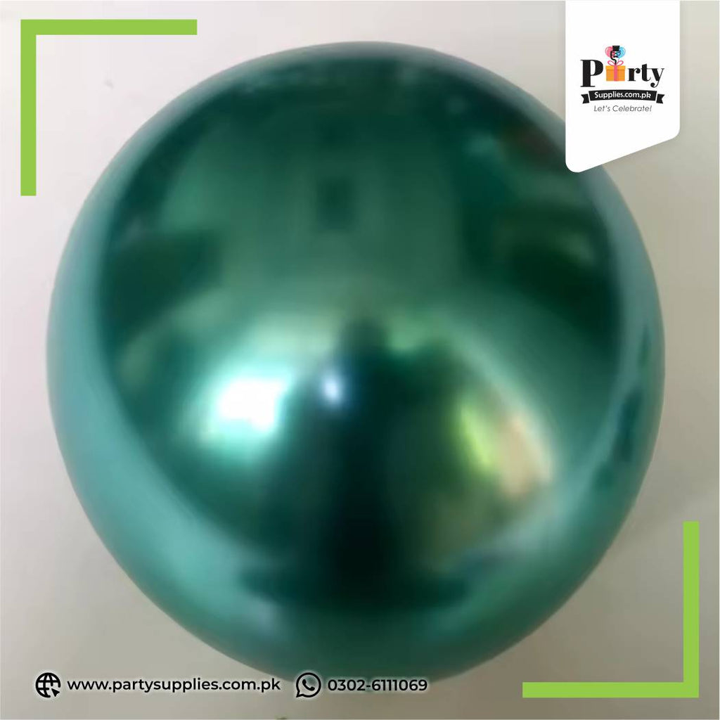 Green Color Metallic Chrome Balloons