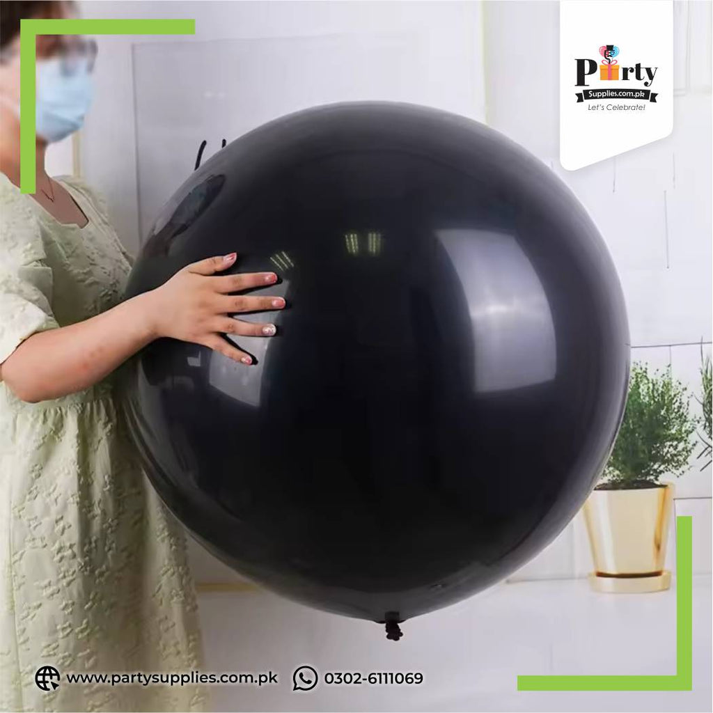 36-Inch Plain Black Latex Balloon -Big Size Balloon 