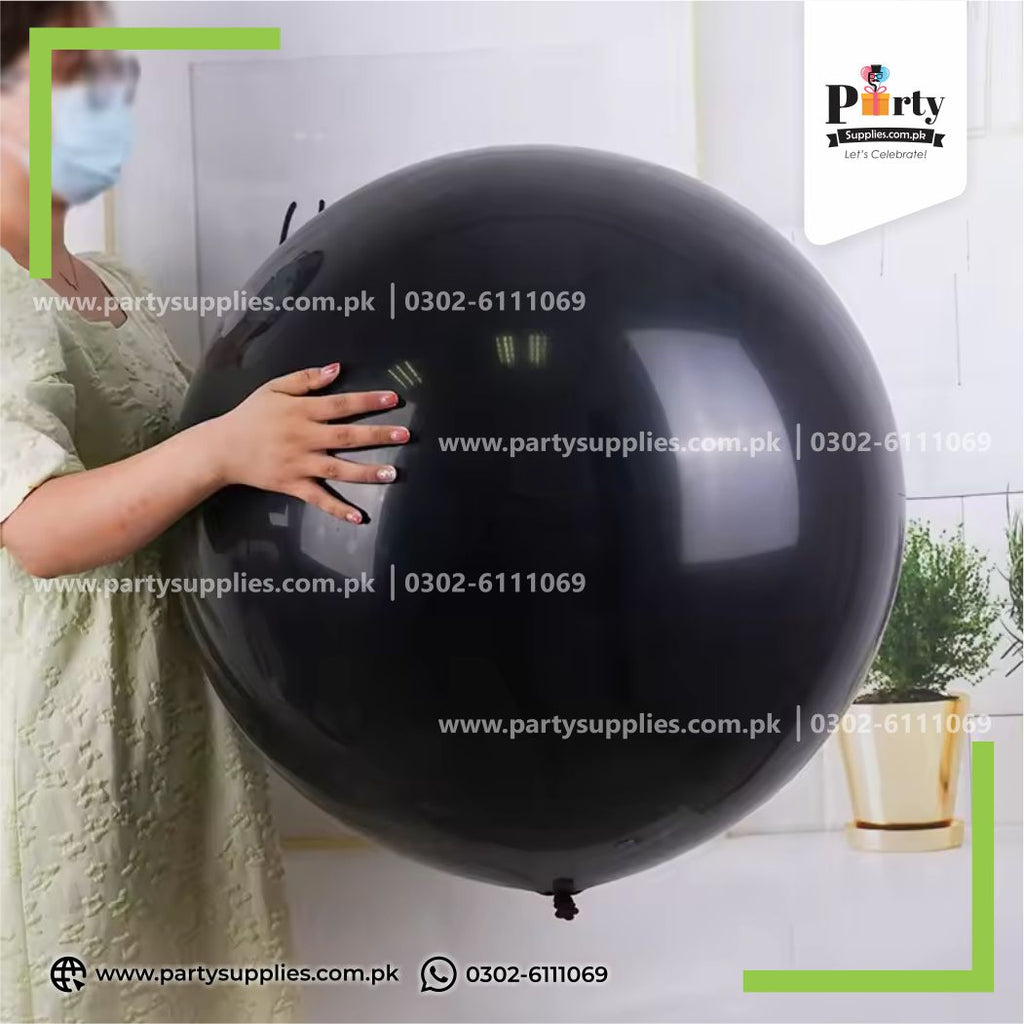 36-Inch Plain Black Latex Balloon -Big Size Balloon 