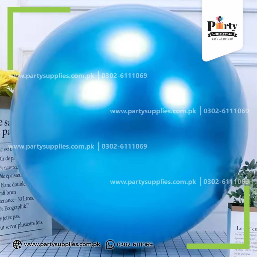 Blue Color 25-Inch Jumbo Chrome Balloons