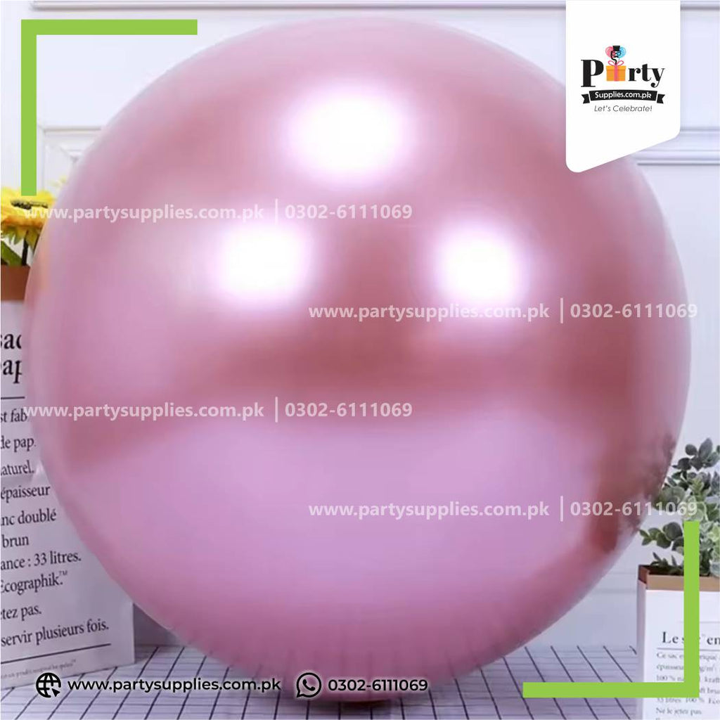 Pink Color 25-Inch Jumbo Chrome Balloons