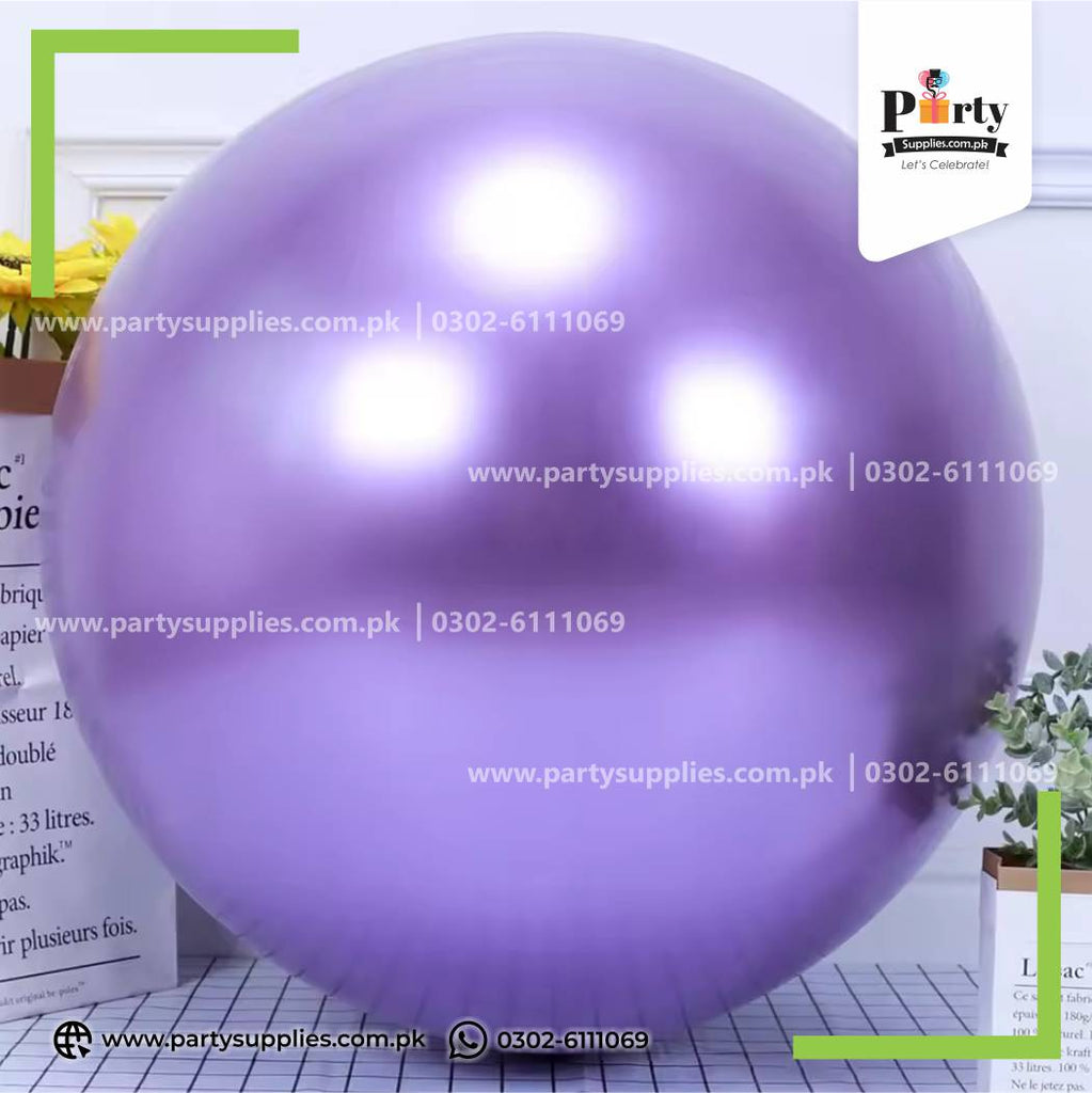 Purple Color 25-Inch Jumbo Chrome Balloons