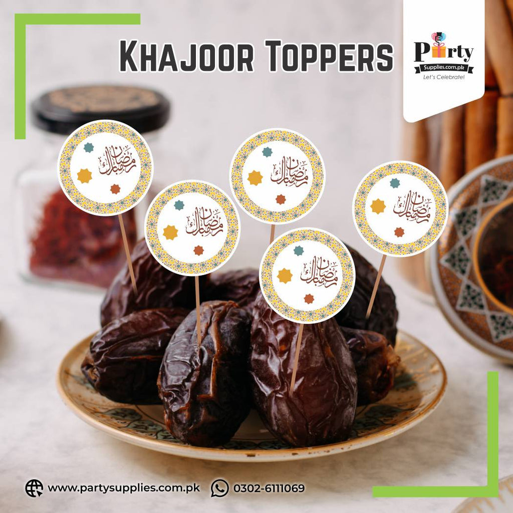 Ramadan Mubarak Theme Cupcake Toppers for Desert Decoration