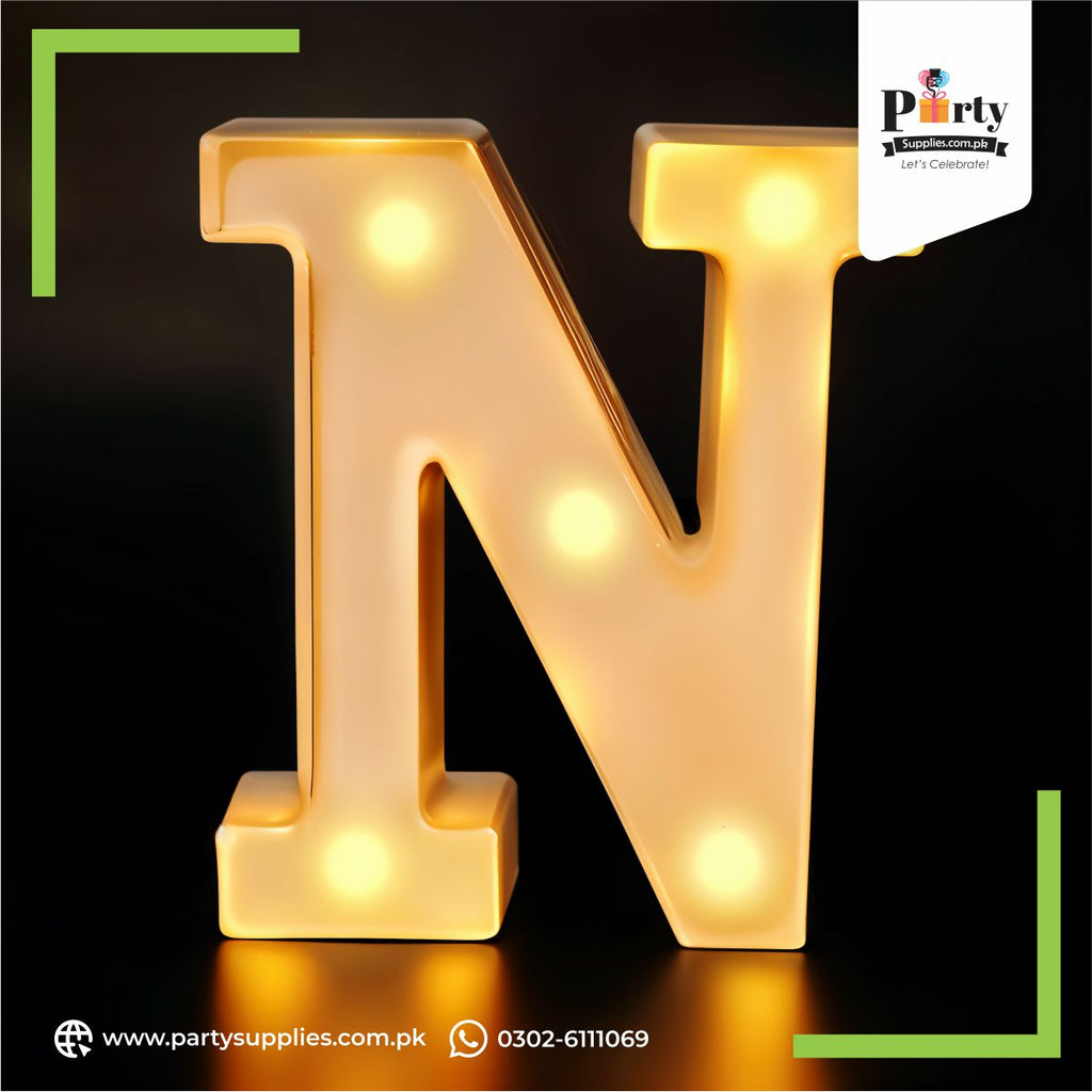 led lighting alphabet N