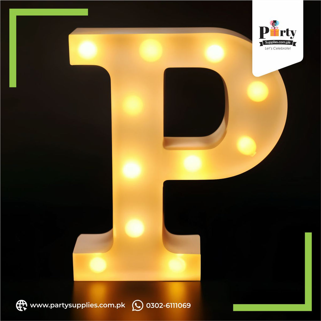 led light p letters