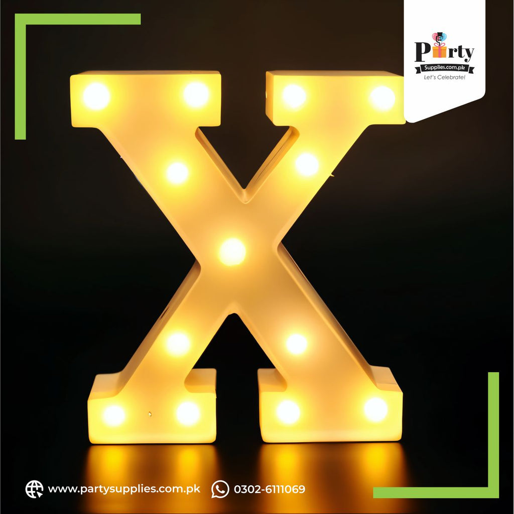 Led letter X