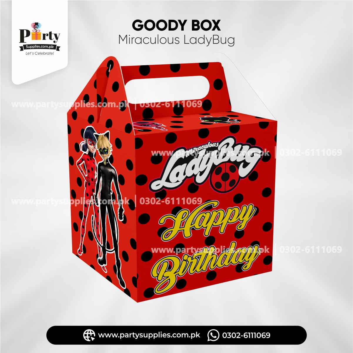 Miraculous Lady Bug Theme Favor / Goody Boxes for Birthday Decoration 