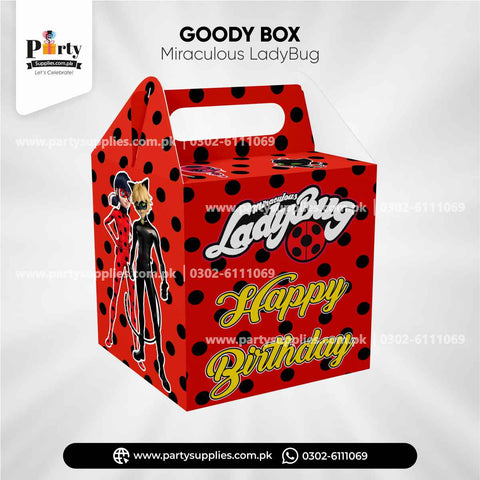 Miraculous Lady Bug Theme Favor / Goody Boxes for Birthday Decoration 