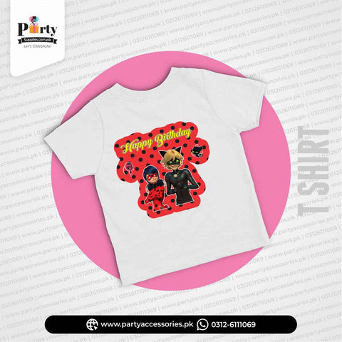 Miraculous Lady Bug Theme Kid's T-Shirt for Birthday Party Celebration