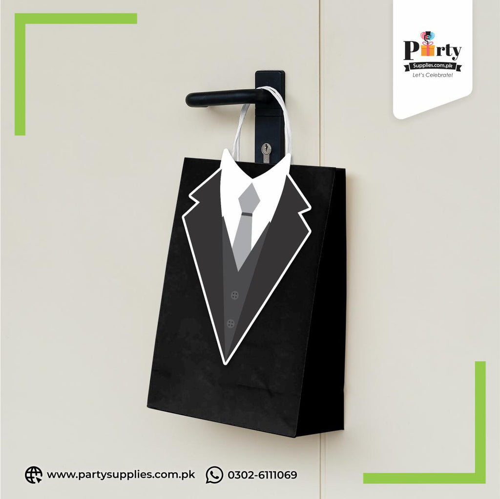 Little Man Theme Goody Bags | Birthday Party Favor Bags 6 pcs Pack