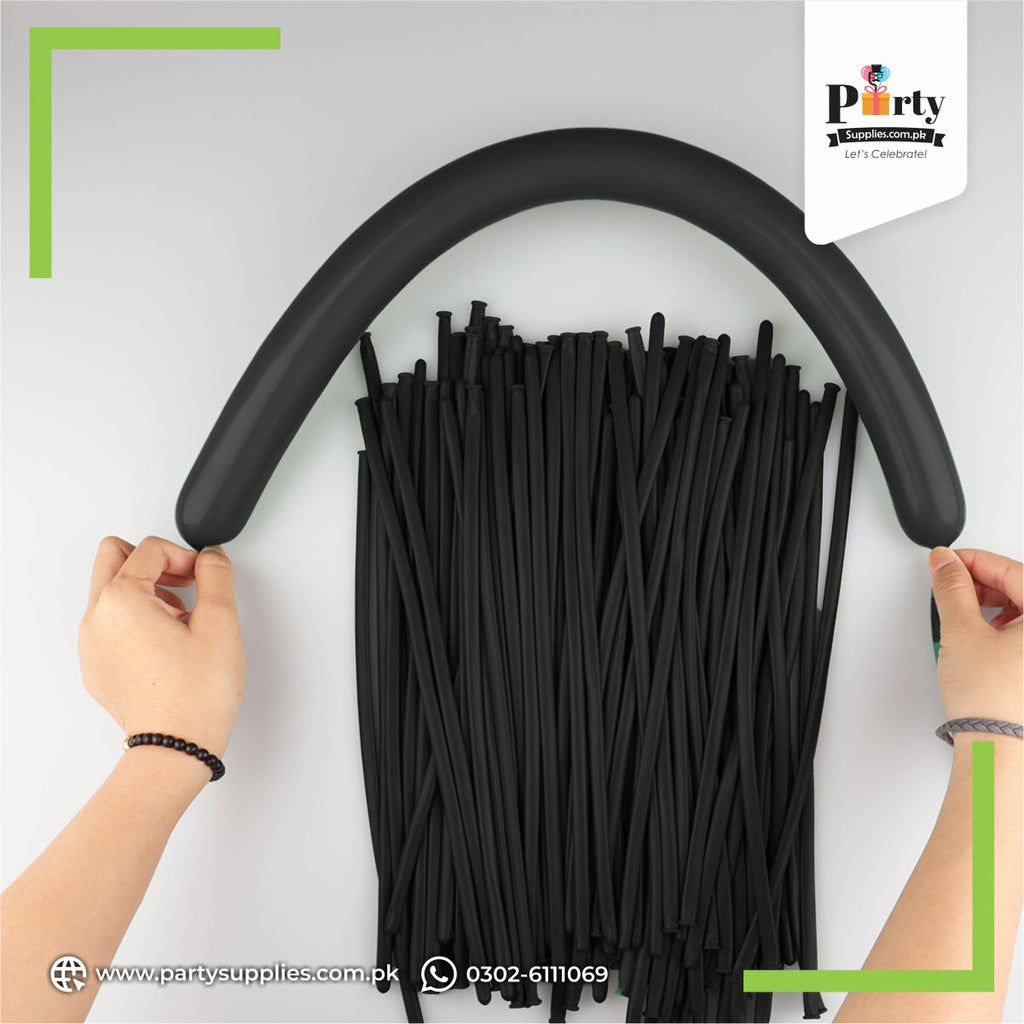 Plain Black Color Pipe Balloons