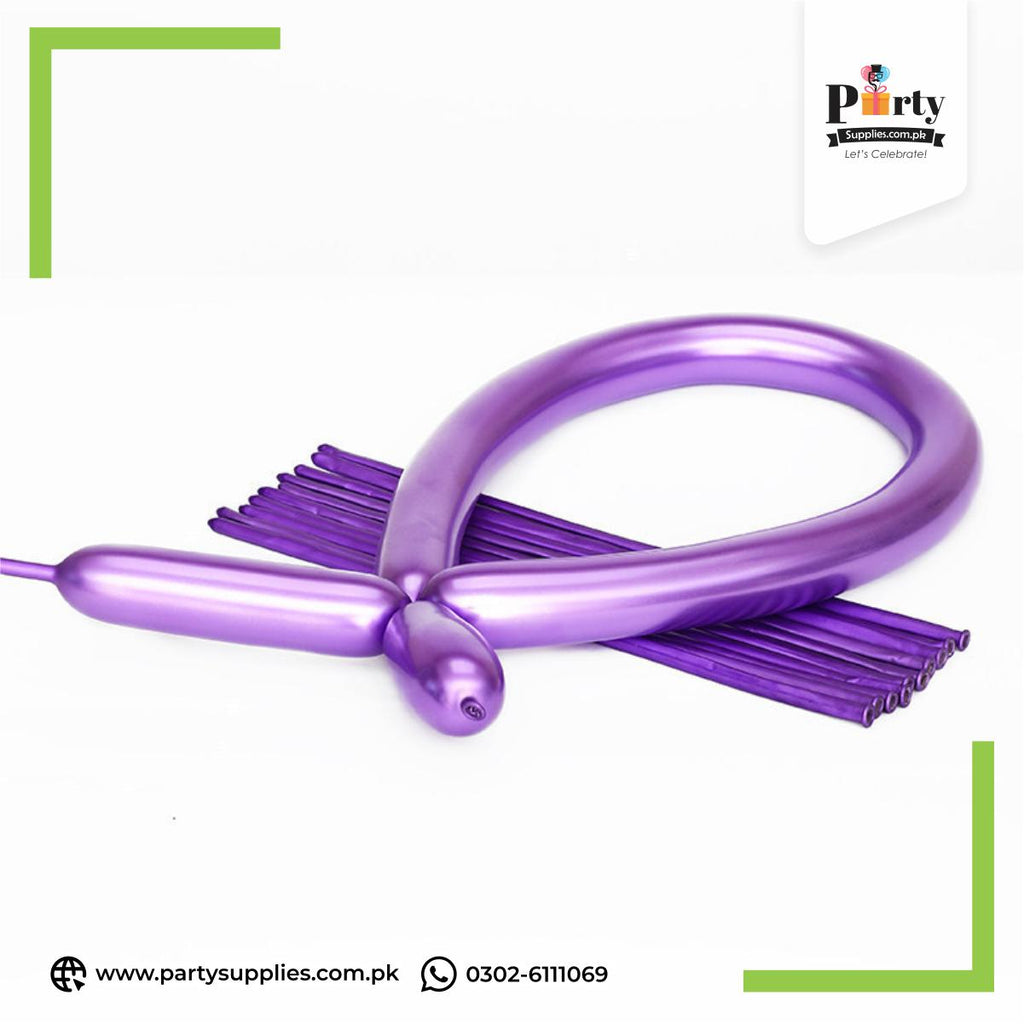 Long Strip tube shape magic twisting balloons in Puple Color 