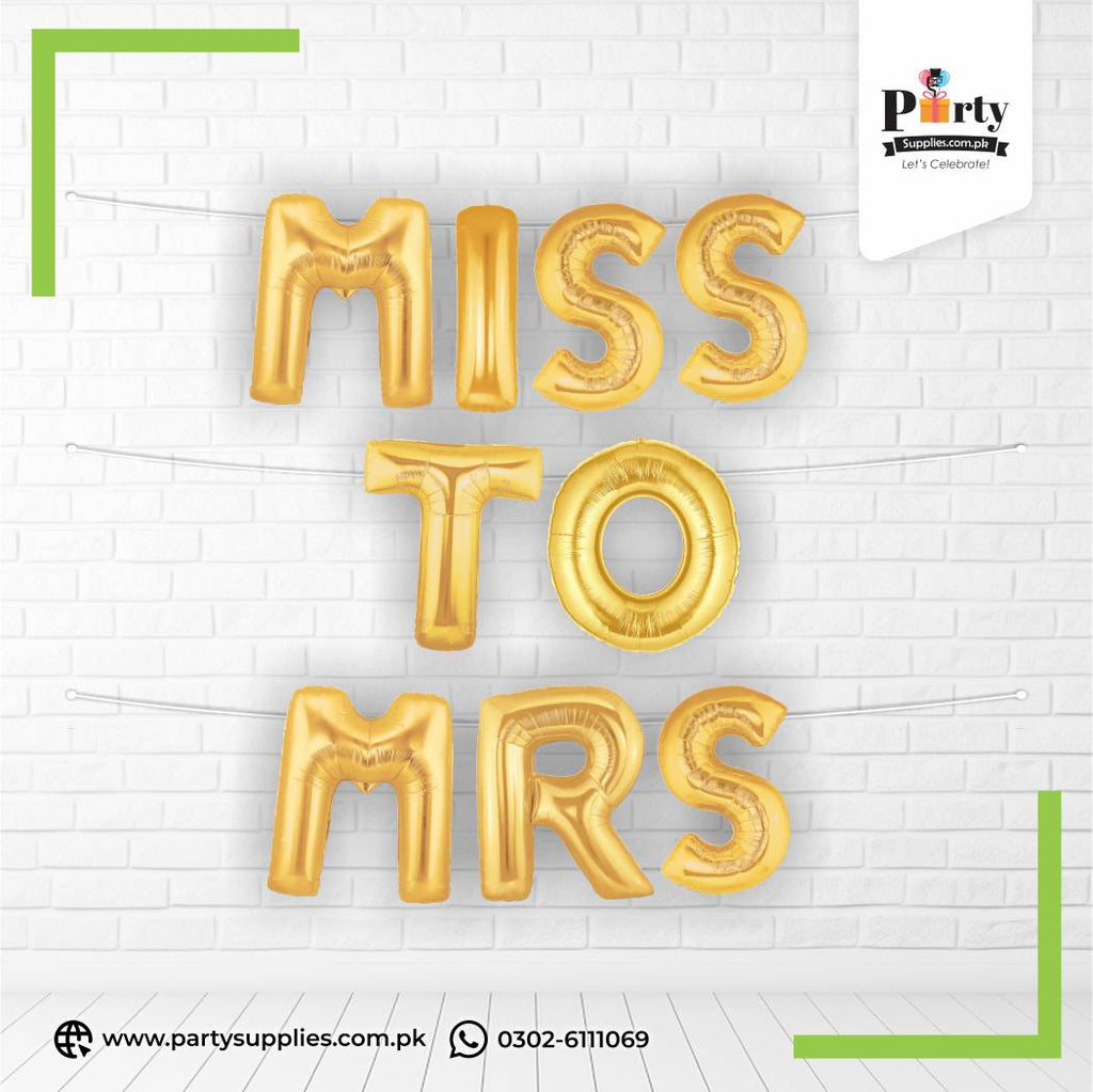 MISS TO MRS Foil Balloons