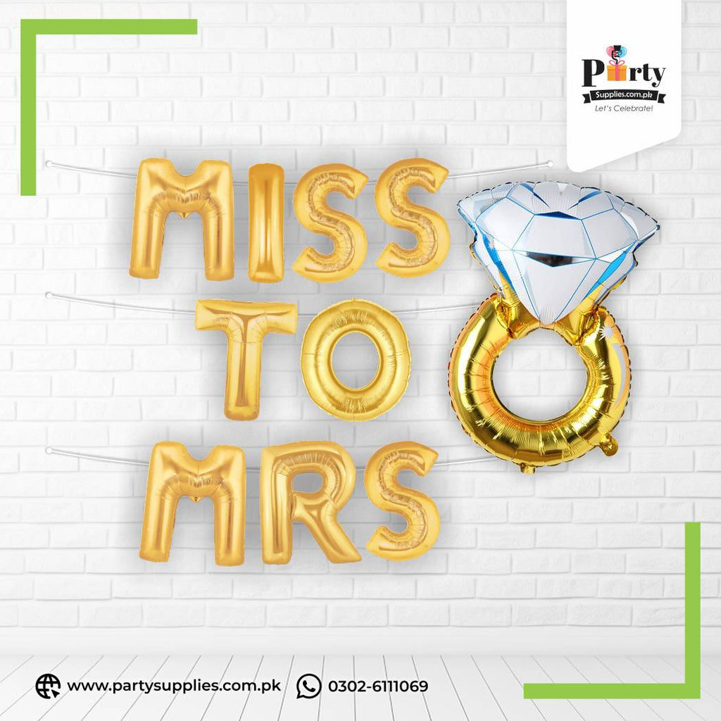 Miss To Mrs Foil Ballons with Ring