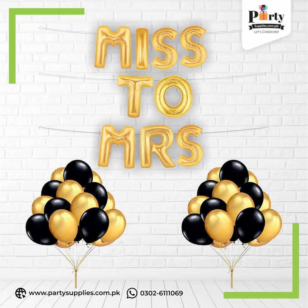 MISS TO MRS Balloons for Bridal Shower Decoration