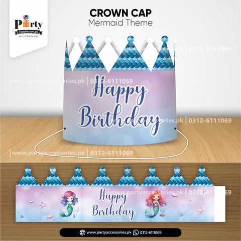 Mermaid Theme Crown Cap for Birthday Party Celebration