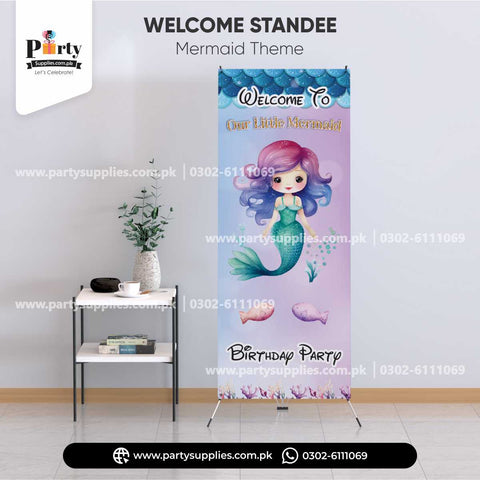 Mermaid Theme Welcome Standee for Birthday Party Entrance Decor