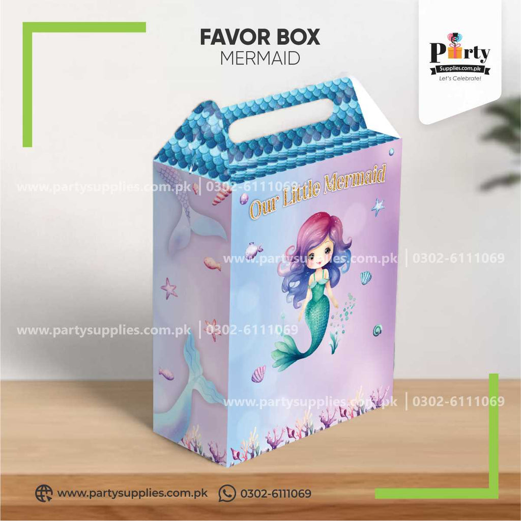 Mermaid Theme Favor / Goody Boxes for Birthday Decoration