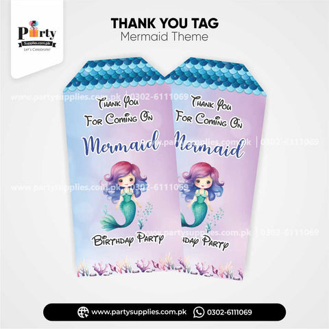 Mermaid Theme Gift / Thank You Tags for Birthday Decoration