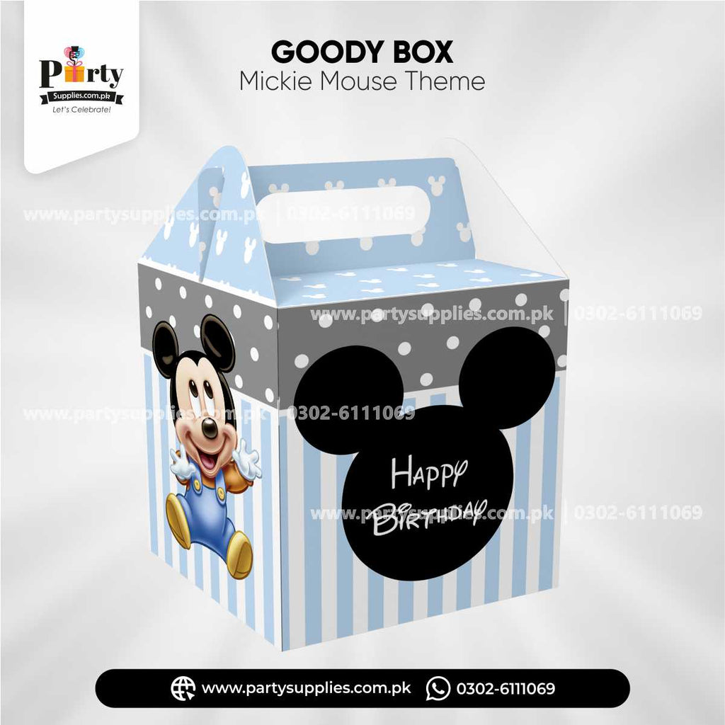 Mickey Mouse Theme Handle Favor Boxes for Birthday Decoration