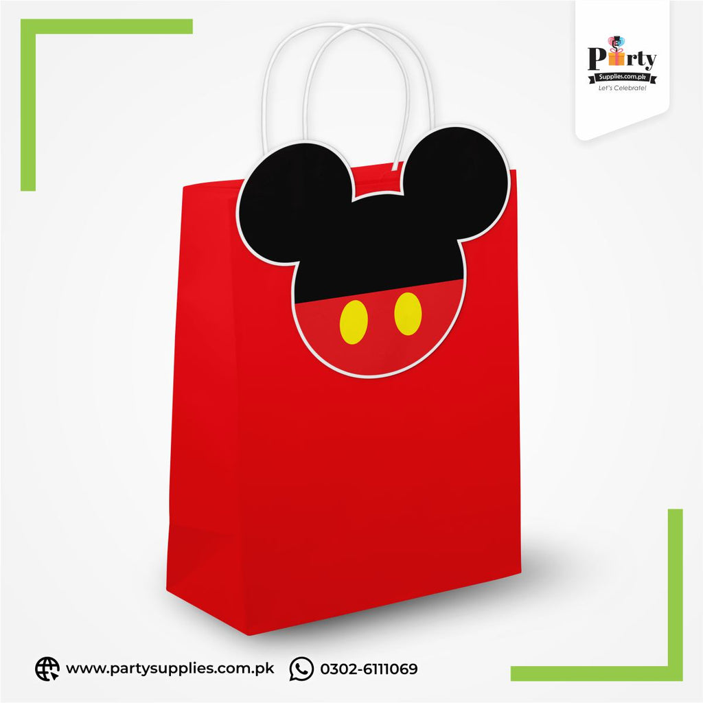 Mickey Mouse Cutout Goody Bags for Birthday Decoration