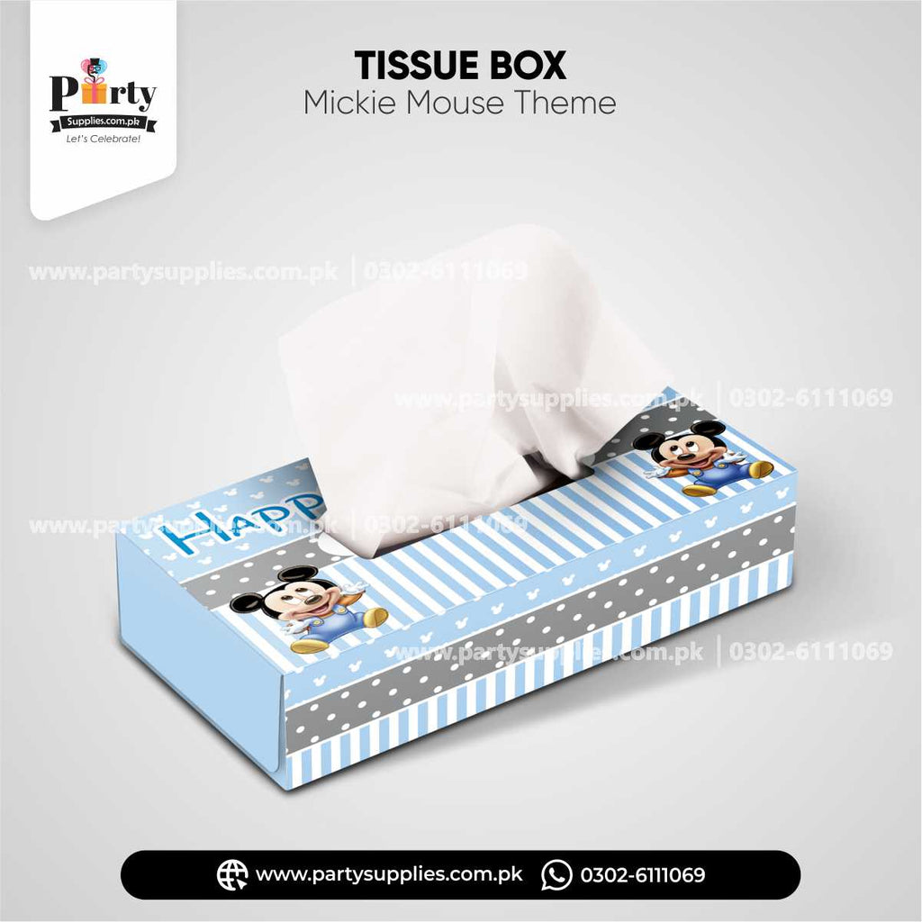 Mickey Mouse Theme Tissue Box Cover for Birthday Table Decoration