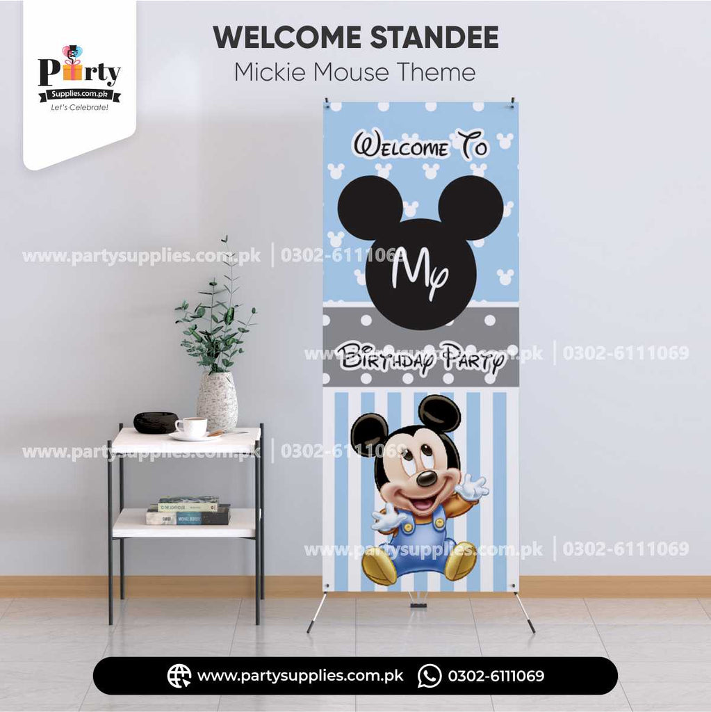 Mickey Mouse Theme Welcome Standee for Birthday Entrance Decor