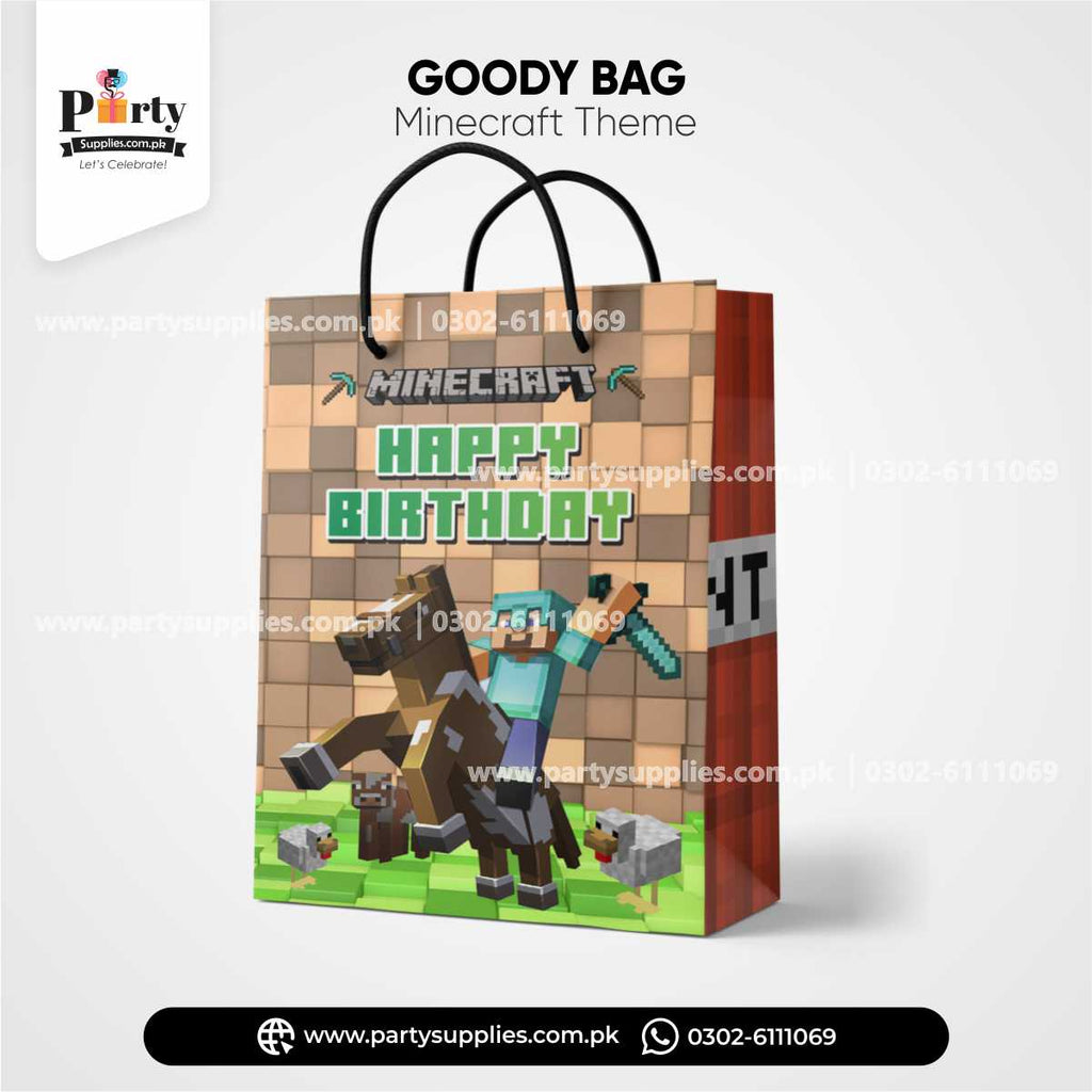 Minecraft Theme Favor / Goody Bags for Birthday Decorations 