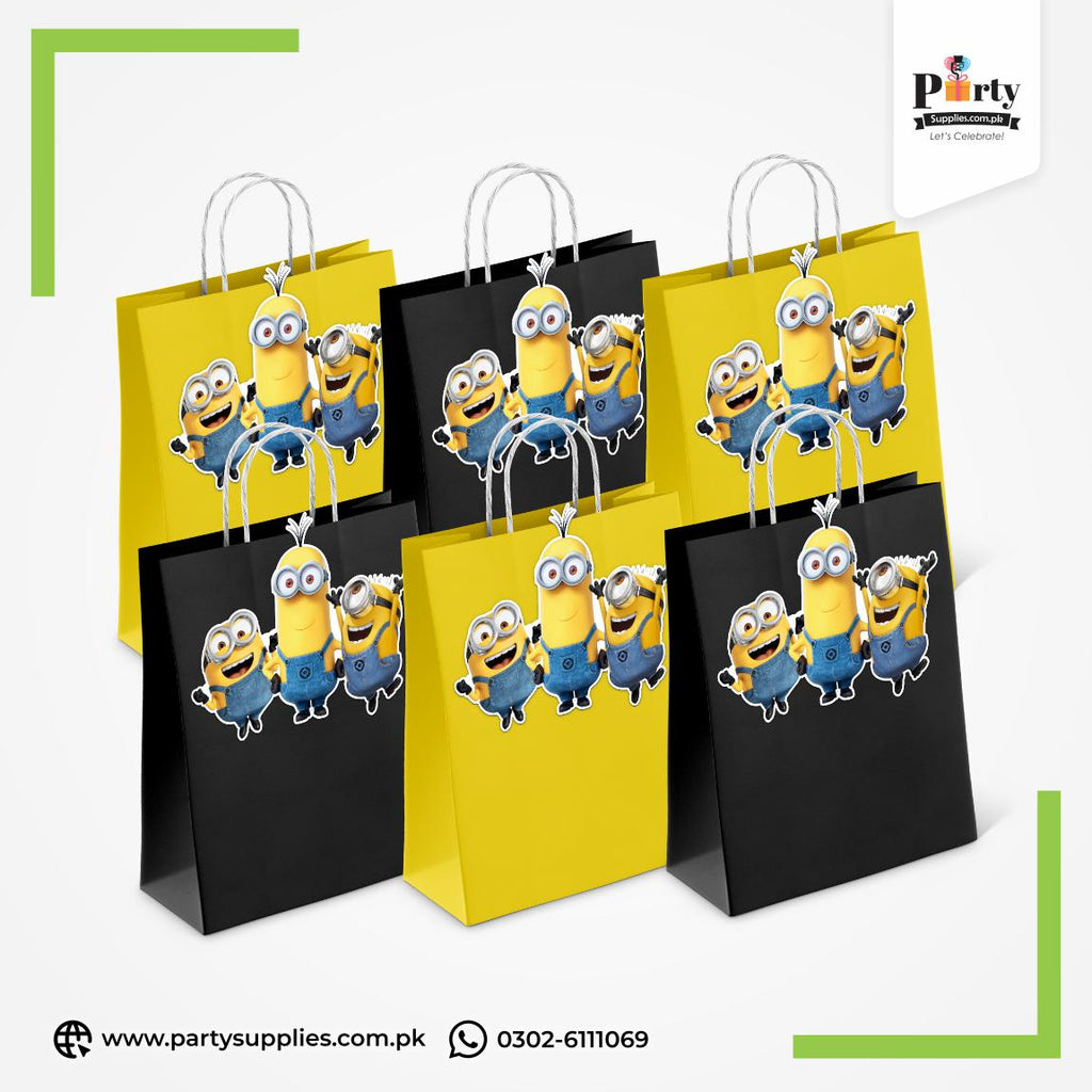 Minion Theme Goody Bags | Birthday Party Favor Bags 6 pcs Pack