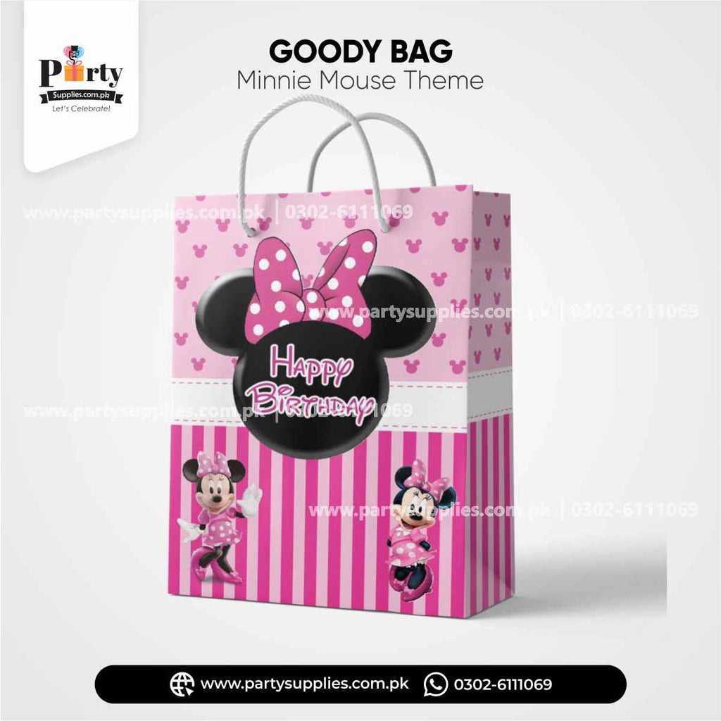 Minnie mouse theme cutomized goody bags for birthday party decoration
