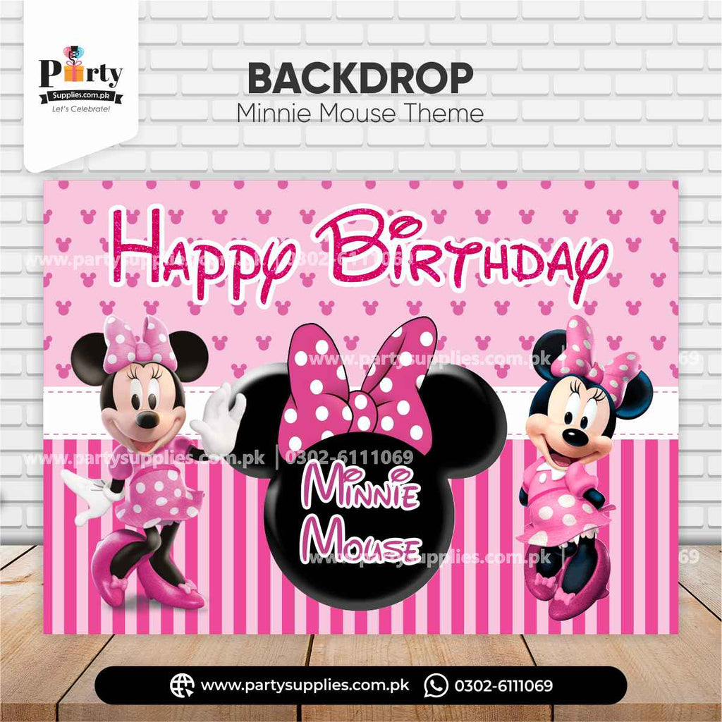 Minnie Mouse Theme Birthday Backdrop for Wall Decorations