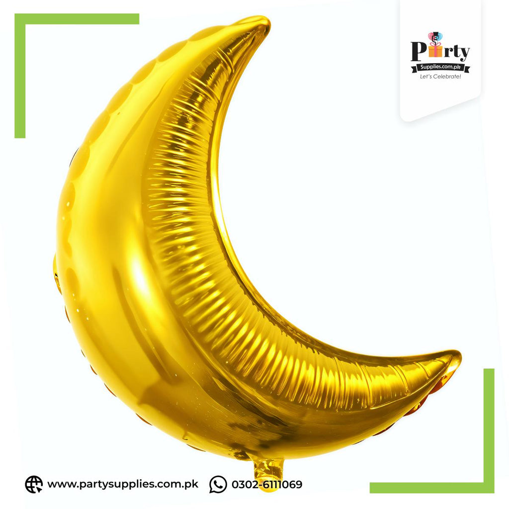 Golden Moon Shape Foil Balloon