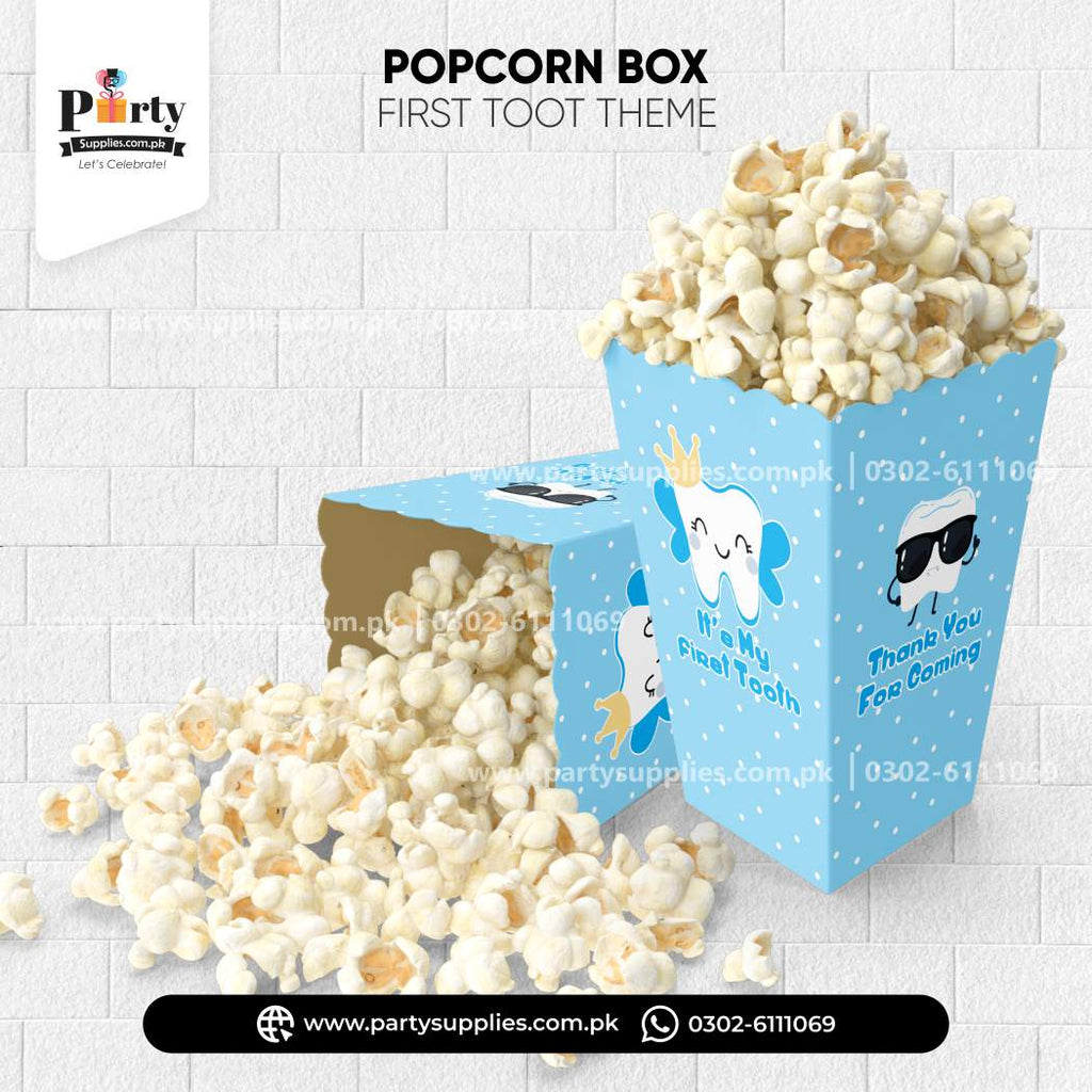 First tooth boy Popcorn boxes 