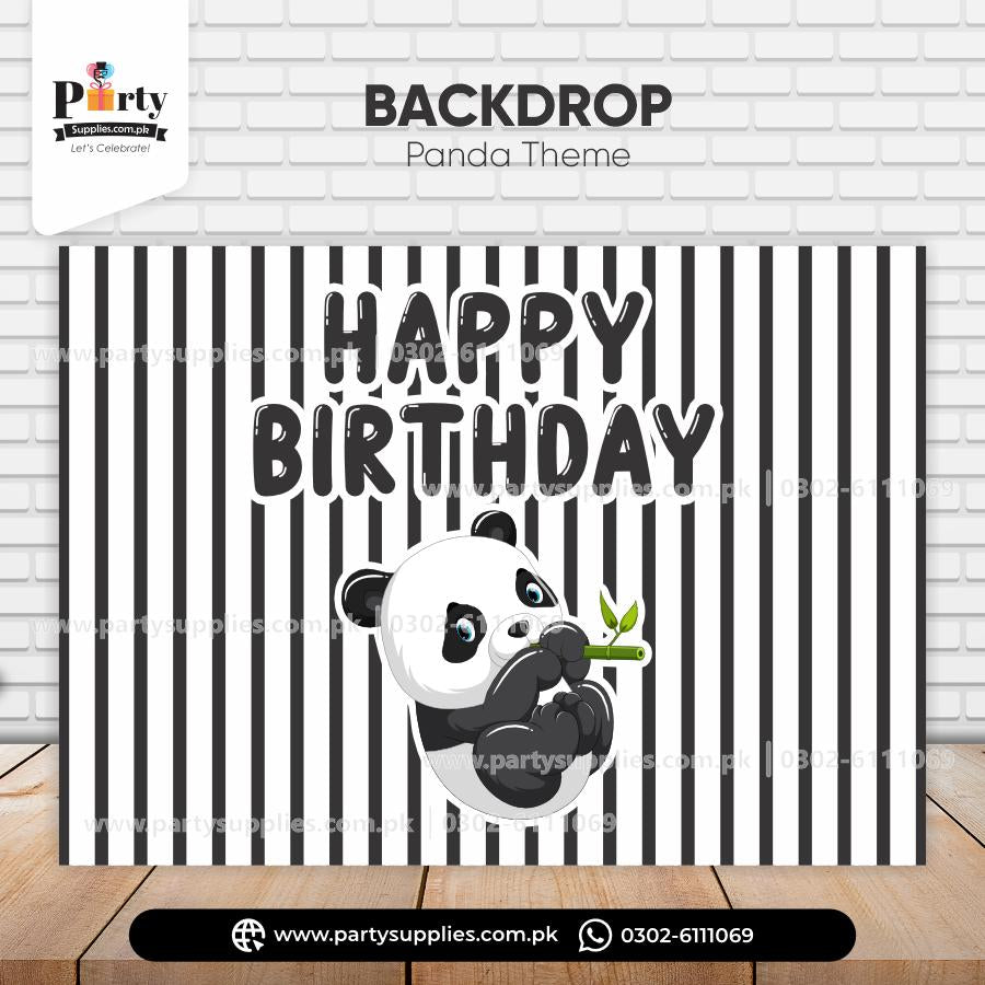 Panda Boy Theme Backdrop for Birthday Party Wall Decorations